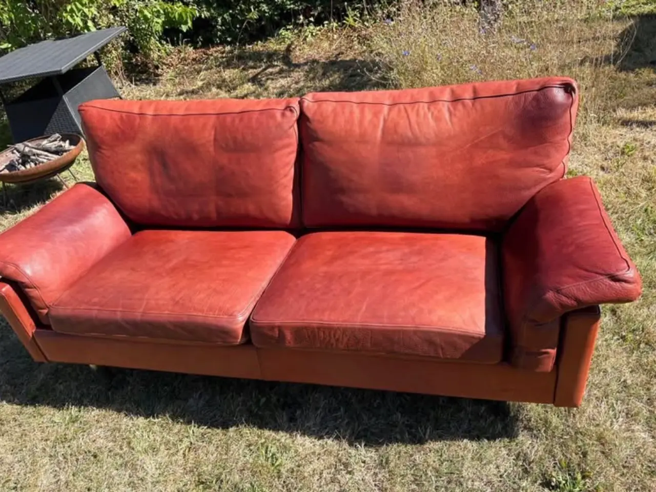 Billede 1 - Lækker lædersofa.