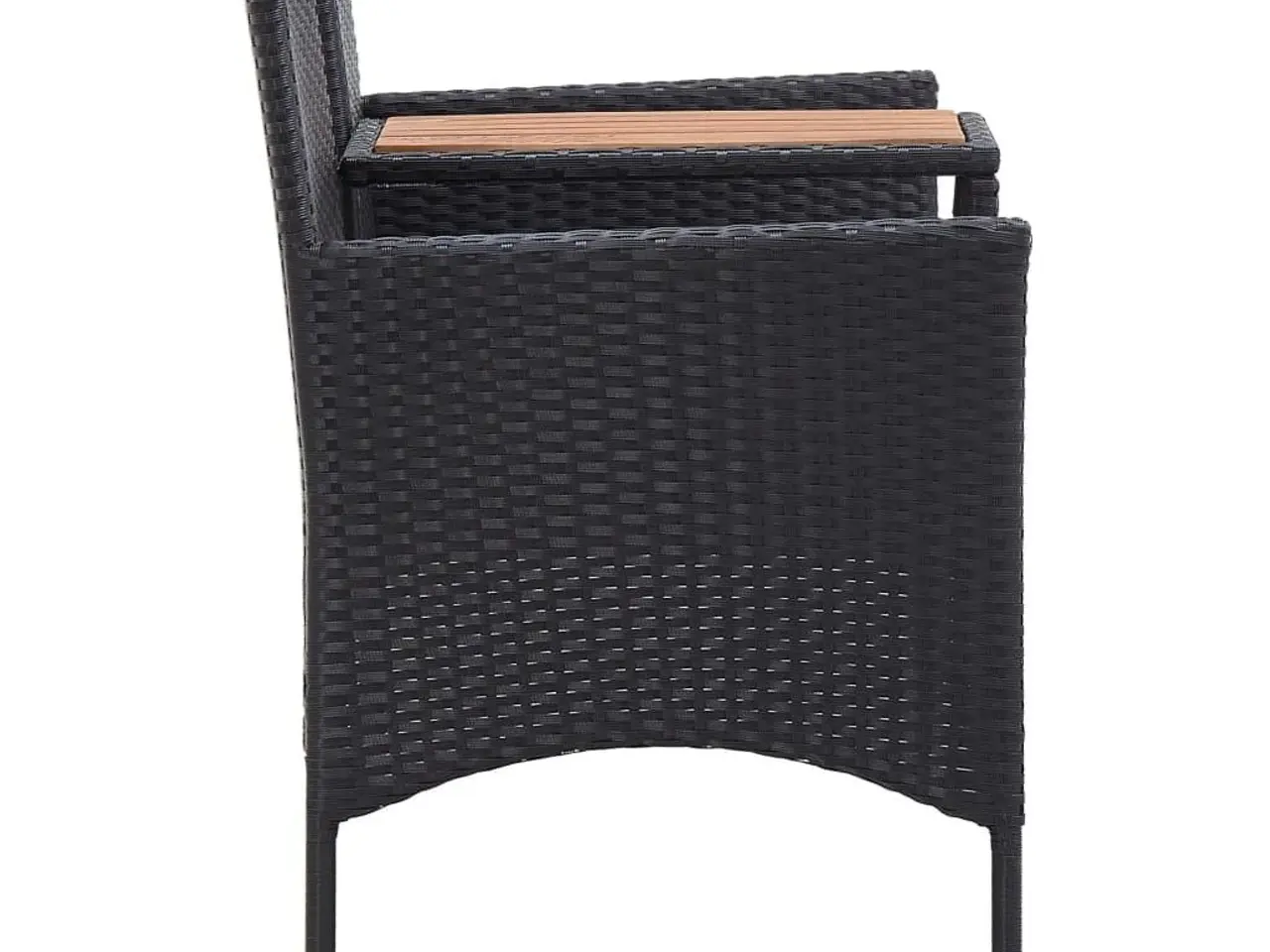 Billede 3 - 2-personers havebænk med tebord 143 cm i sort polyrattan