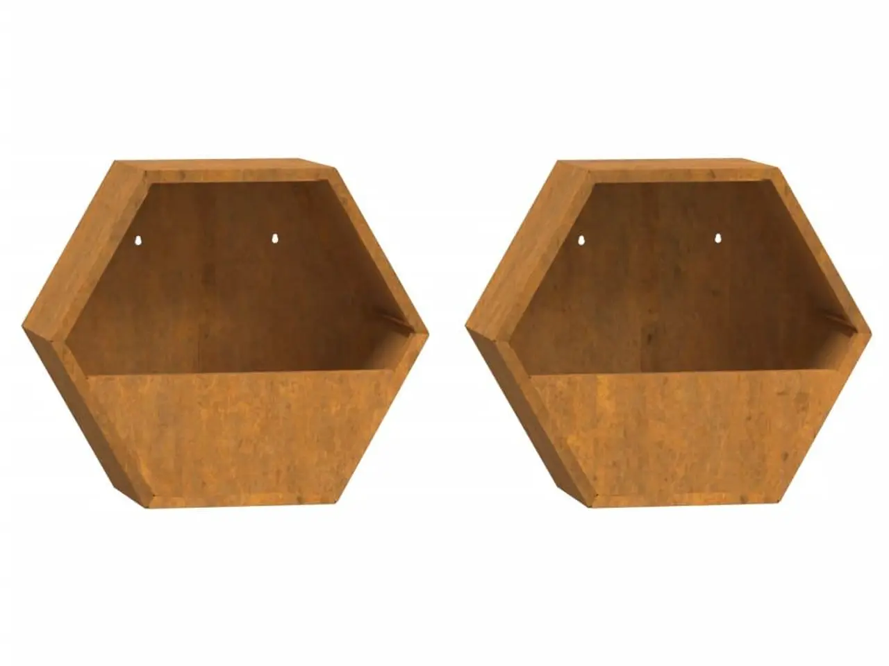 Billede 2 - Væghængte plantekasser 2 stk. 30x10x25 cm cortenstål rustfarvet