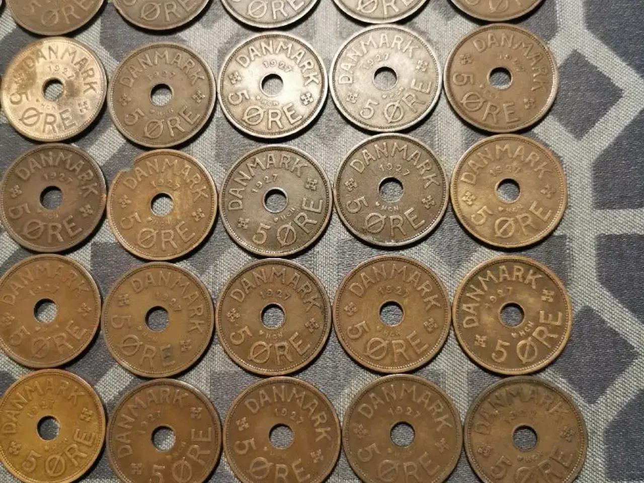 Billede 3 - 56 stk 5øre 1927 HCN