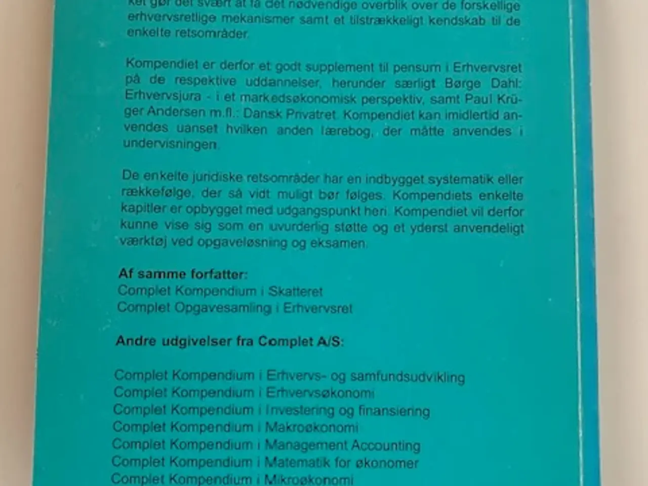 Billede 2 - Complet KOMPENDIUM i Erhvervsret - BYD