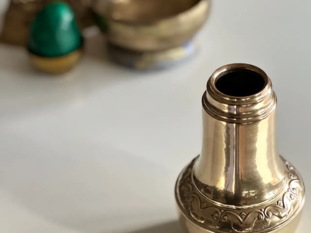 Billede 1 - Messingvase, antik