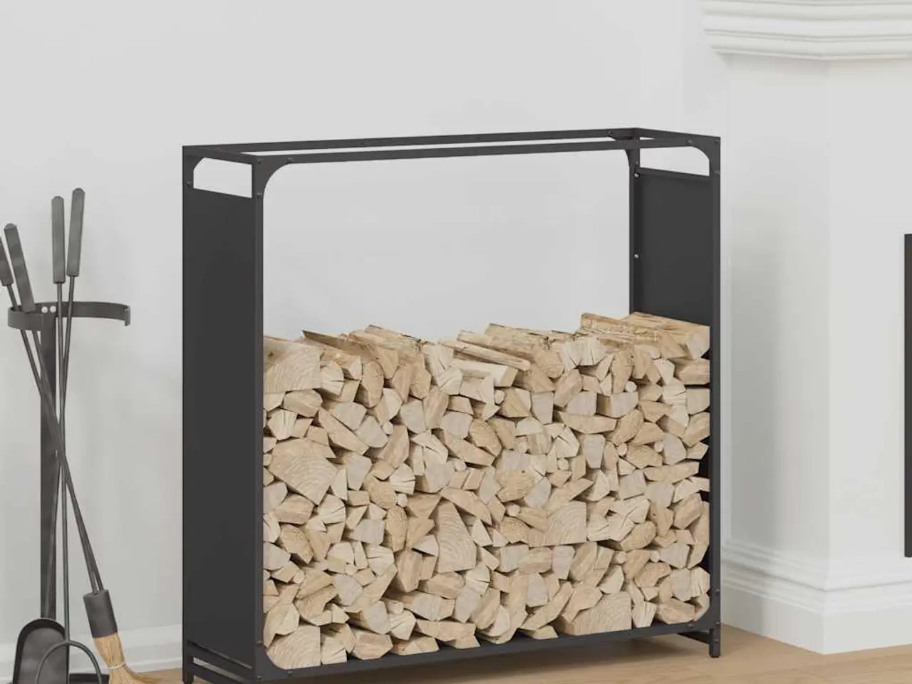 Billede 1 - Brændestativ i koldvalset stål - 90 × 28 × 90 cm, sort