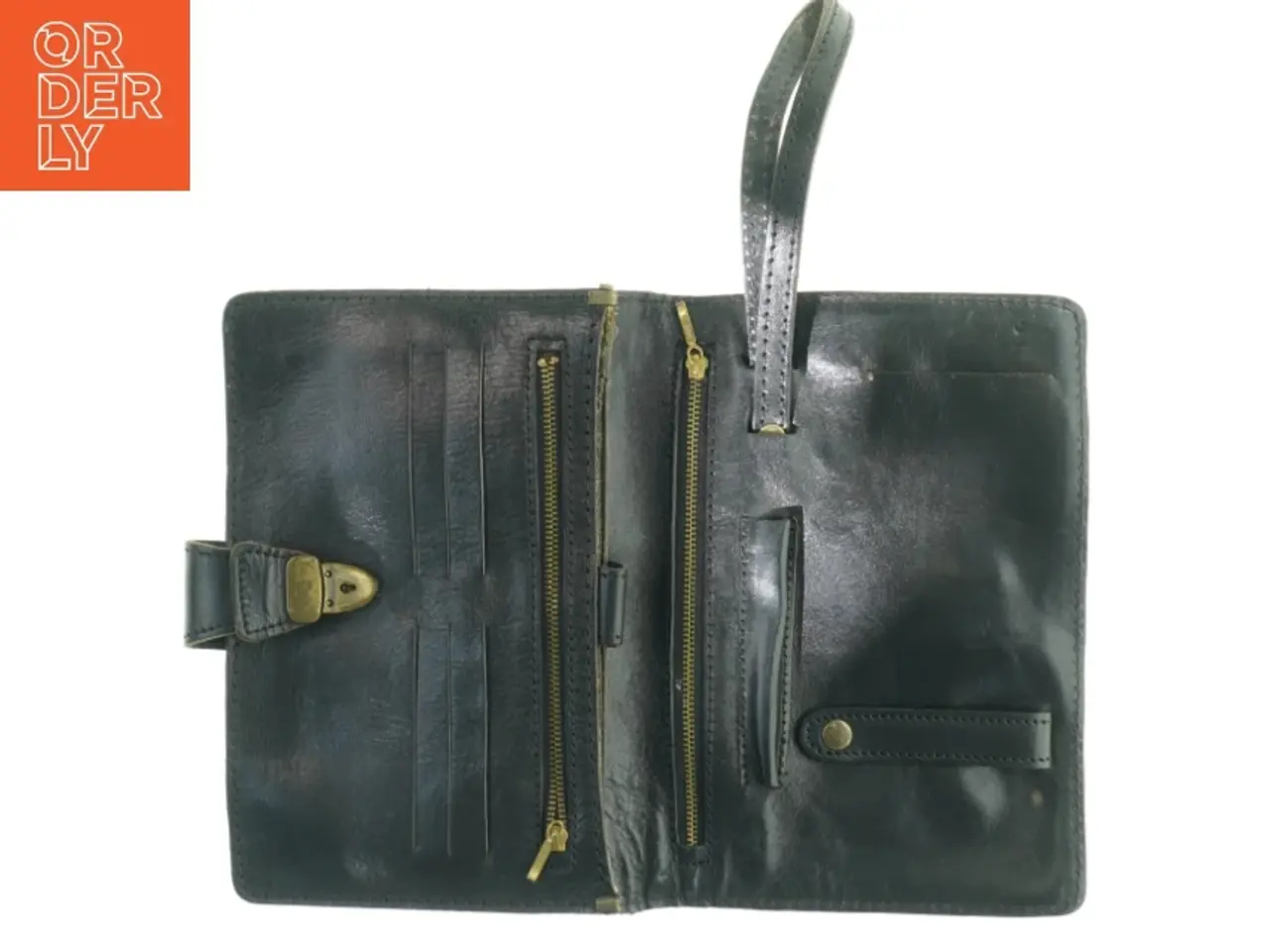 Billede 3 - Sort læderpung/taske fra Diesel (str. 24 x 16 cm)
