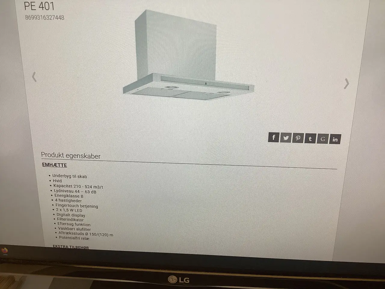 Billede 4 - SILVERLINE PE 401 underbygningsemhætte