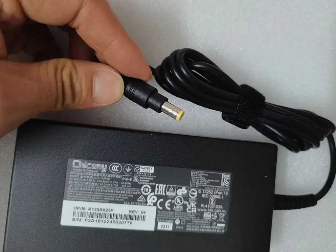 Billede 1 - Chicony/MSI oplader 135W 20V 6.75A (5,5 mm)