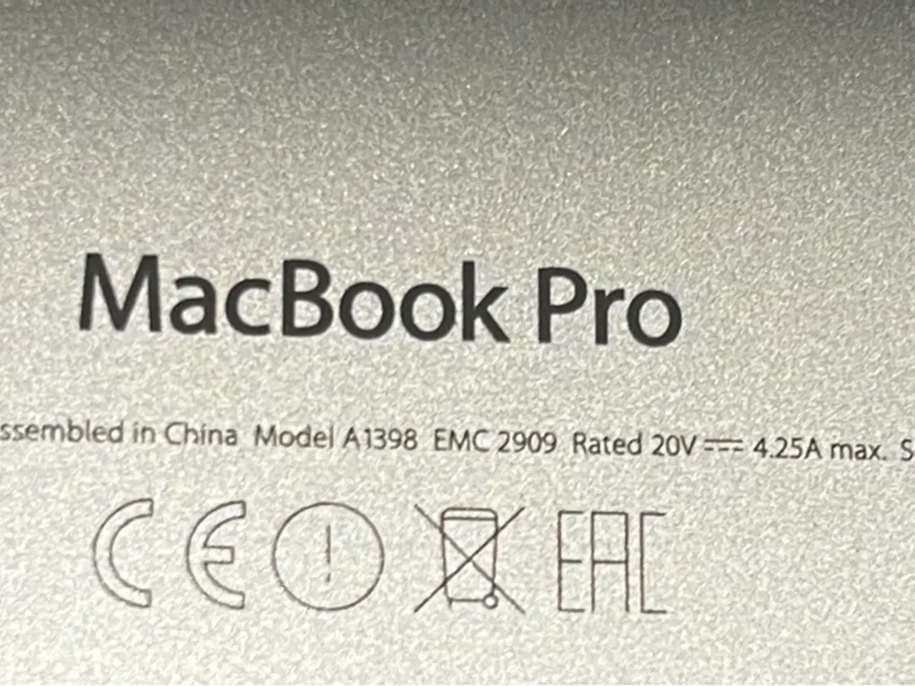 Billede 2 - MacBook Pro 15" (A1398) – Defekt / Reservedele