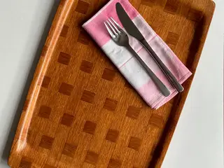 Retro serveringsbakke, træ