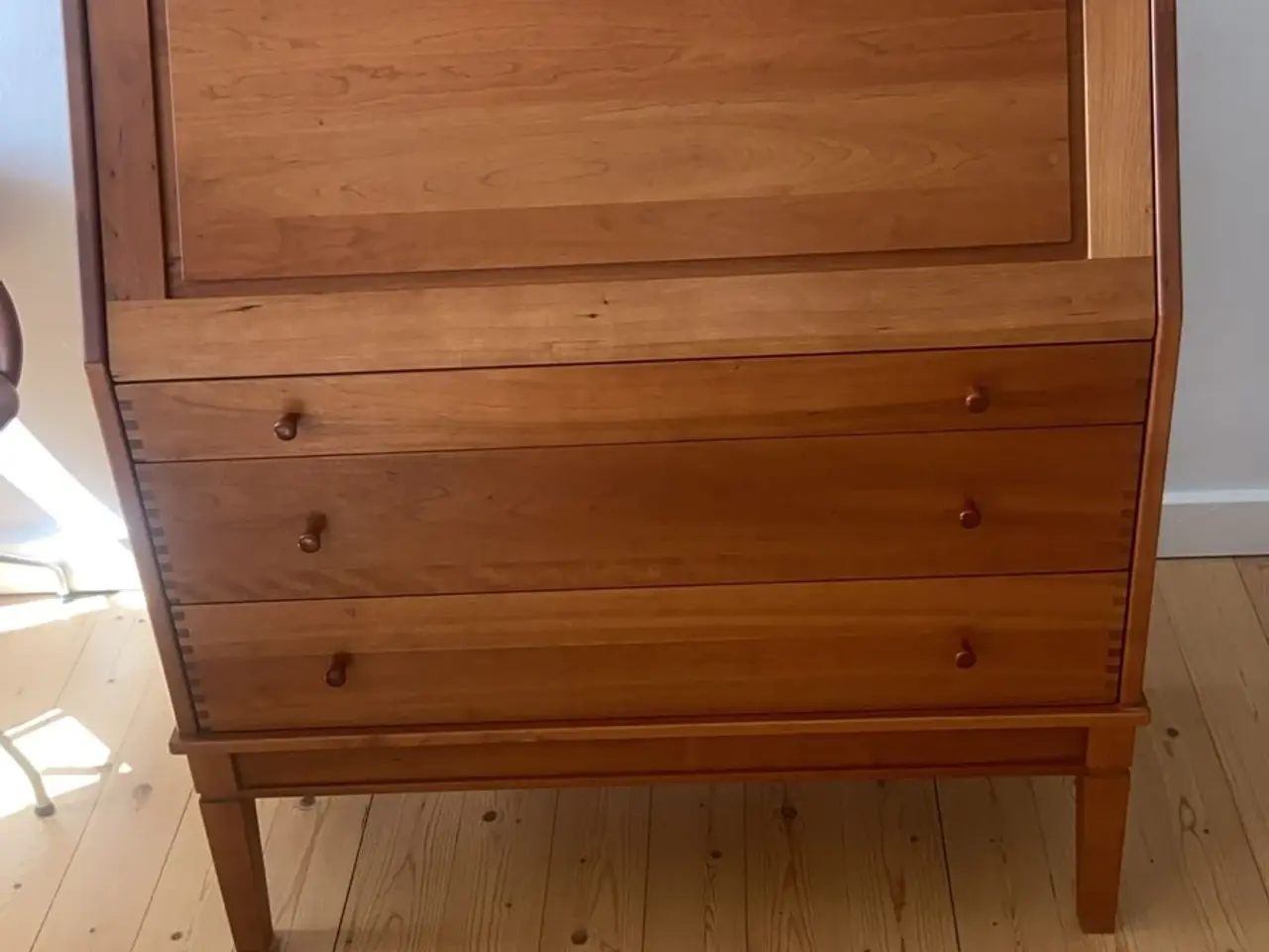 Billede 1 - Teak rulle skrivebord / sekretær – komplet låger