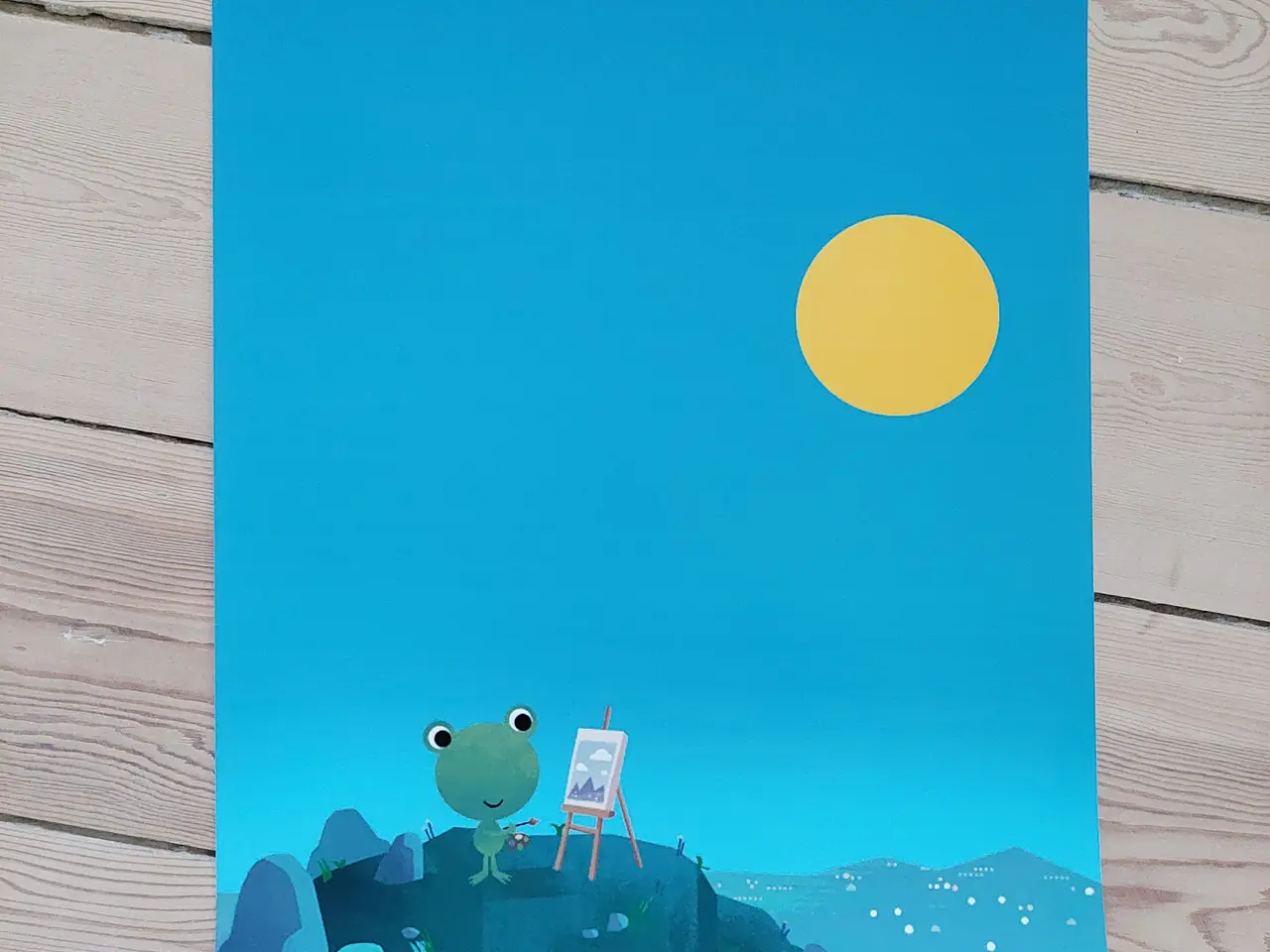 Billede 1 - Retro Vejrfrøen Froggy Plakat – 30,5 x 50,5 cm