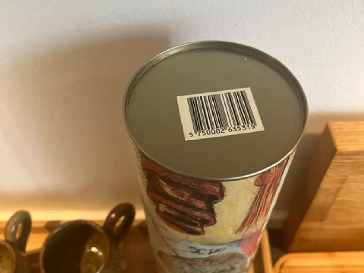 Billede 2 - Retro metaldåse med botanisk motiv (29 cm)