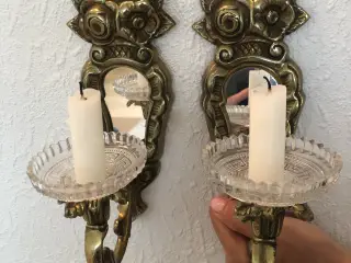 Vægstage i messing 2 stk