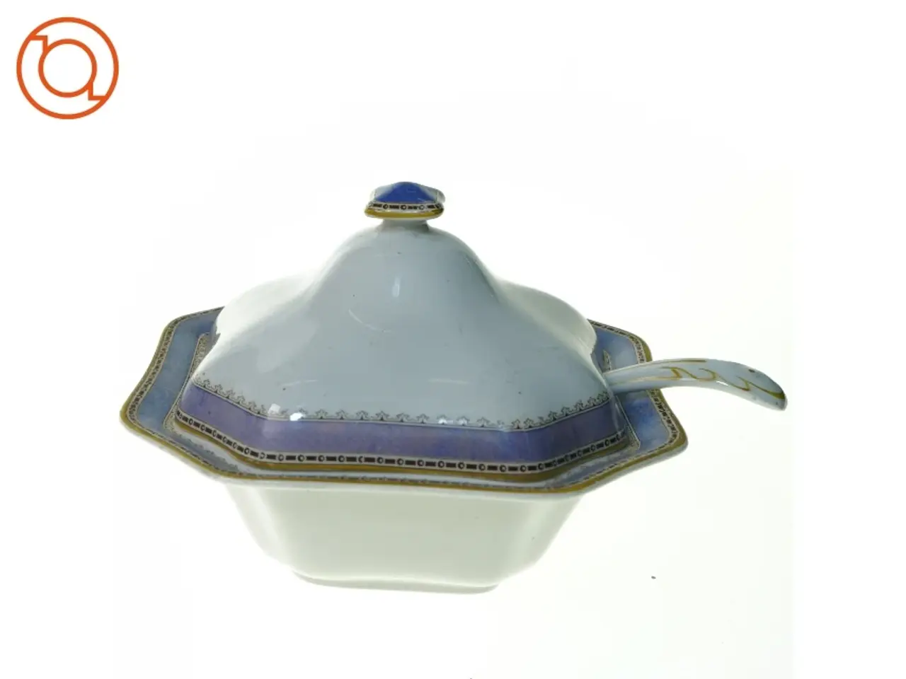 Billede 1 - Antik Terrin Skål med låg og ske fra Myott, Son And Co Imperial England(str. 17 x 7 cm)