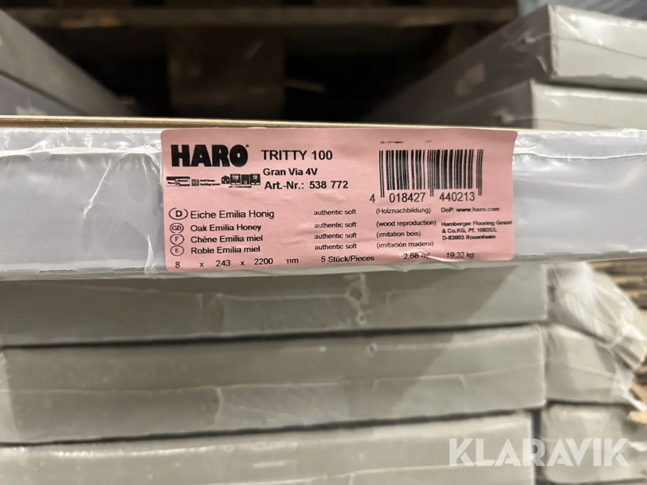 Billede 5 - Laminatgulv Haro Tritty 100 Oak Emilia Honey 50m2