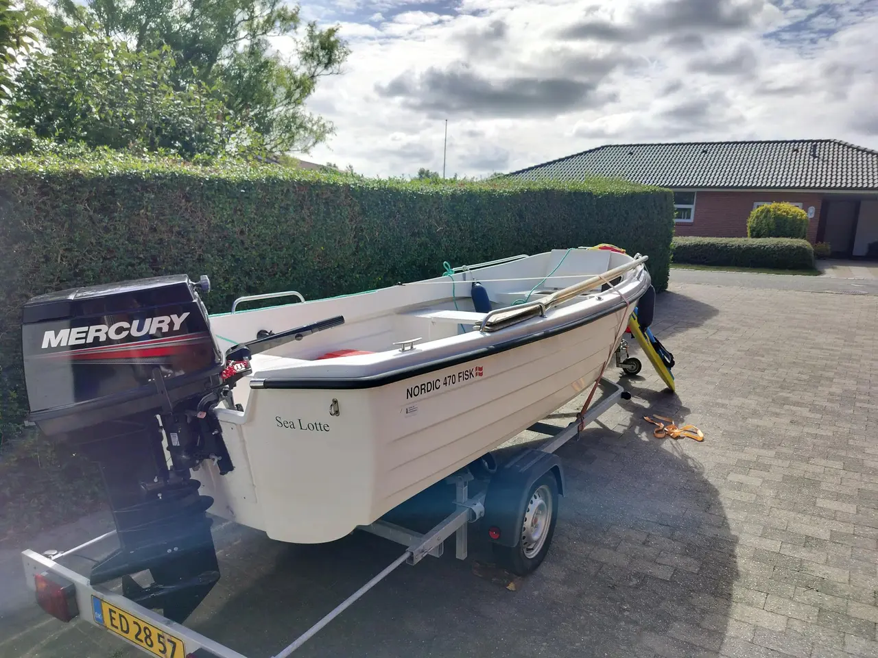 Billede 3 - Jolle Nordic Fisk 470, 40 Hk Mercury, bådtrailer