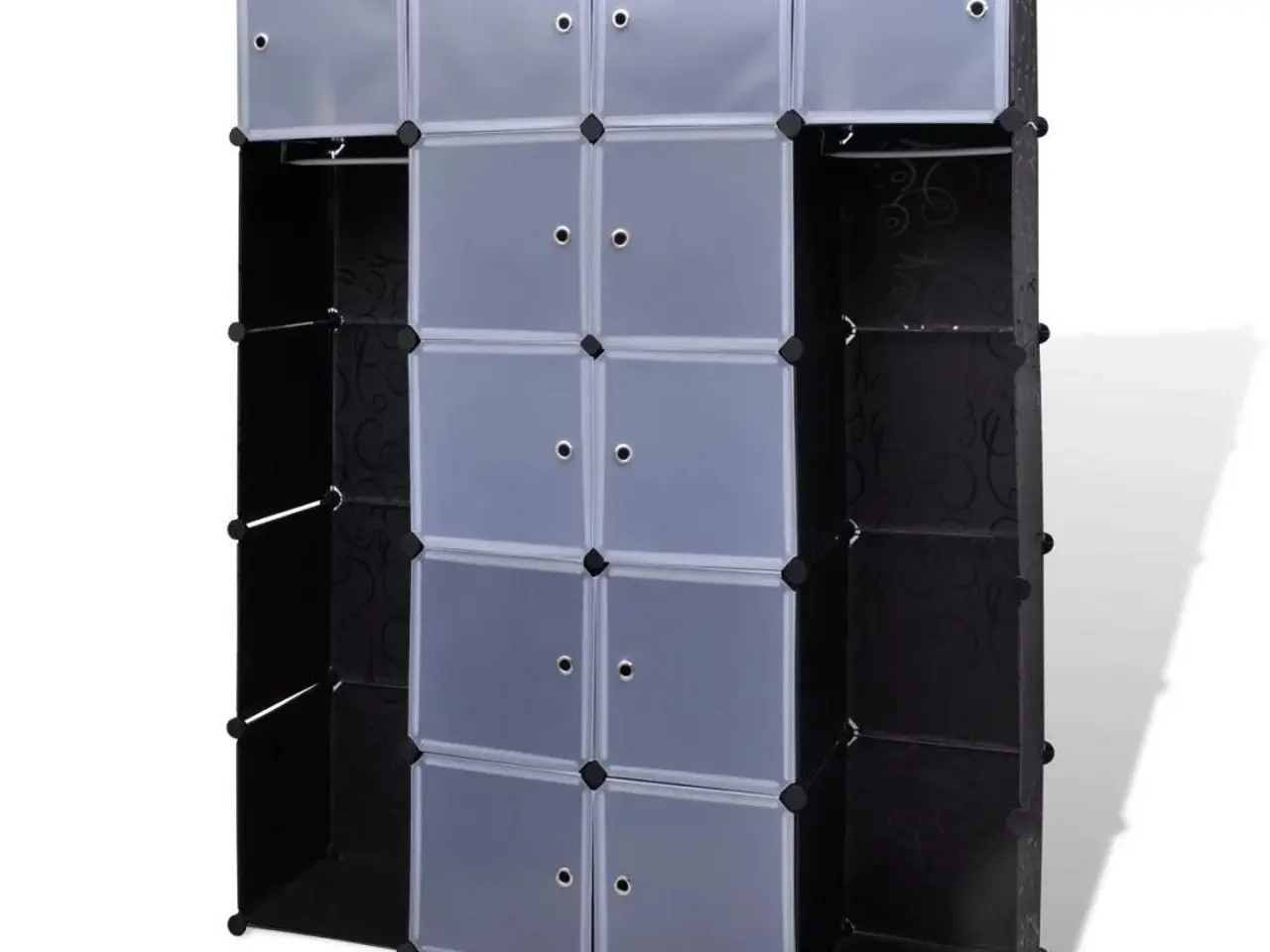 Billede 2 - Modulskab med 14 rum - sort/hvid 37 × 146 × 180,5 cm