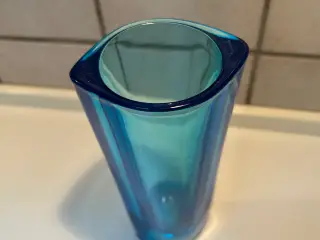 Kunst glas vase/ stage i blå/turkis, Vintage