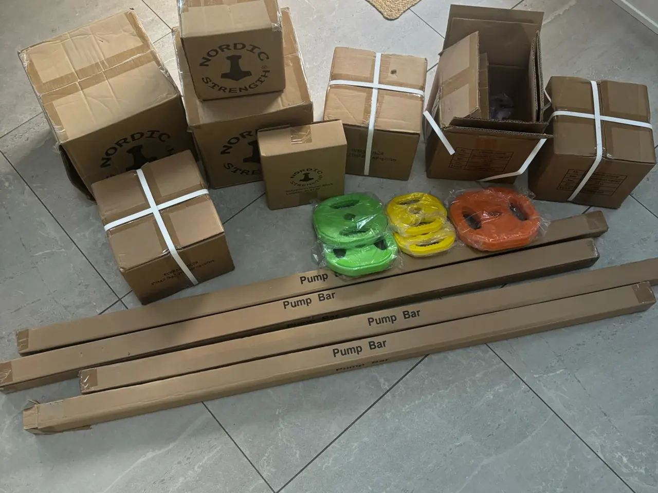 Billede 4 - Vægtstang med vægte / Body pump weights set