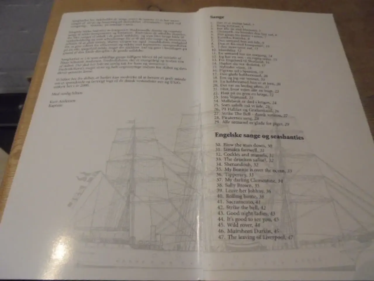 Billede 2 - Skoleskibet Danmark. Sange og Seashanties