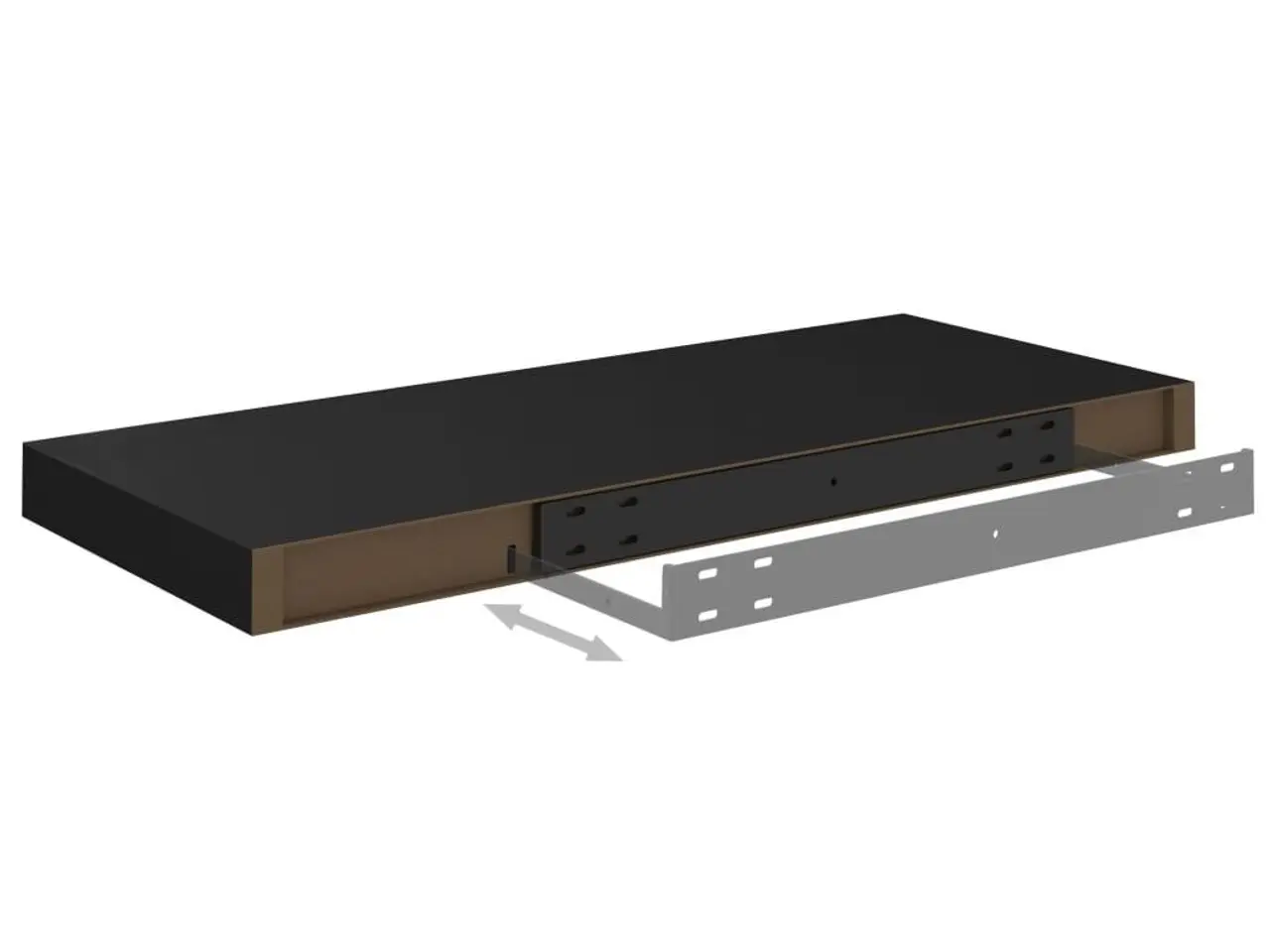 Billede 7 - Væghylder 2 stk. - 60 × 23,5 × 3,8 cm - MDF - sort