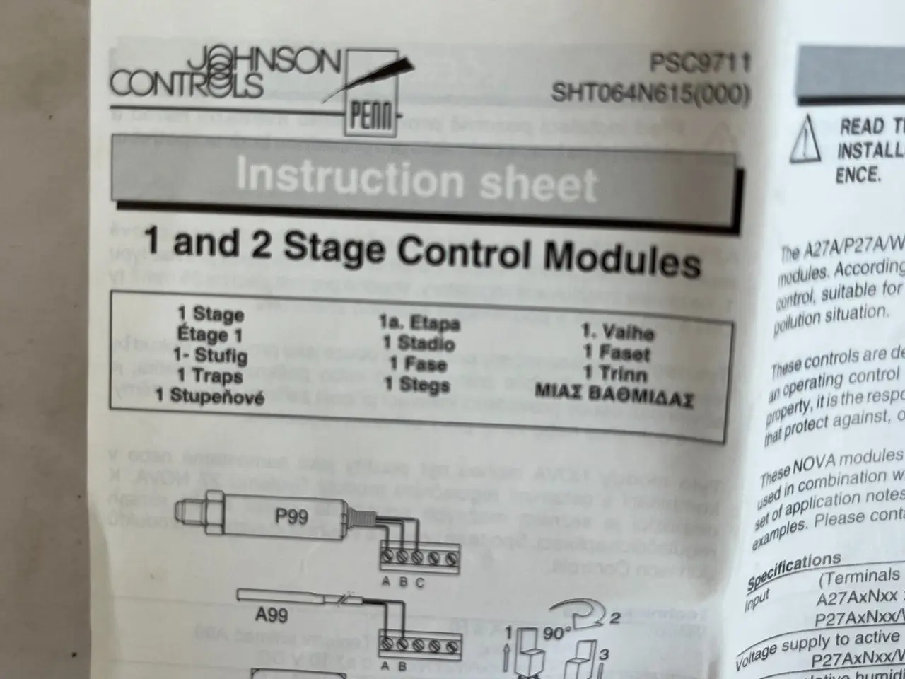 Billede 4 - Johnson Controls A27A1N11 1 Stage Control modul