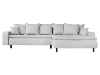 Miami chaiselongsofa højrevendt - lysegrå stof U-sofa