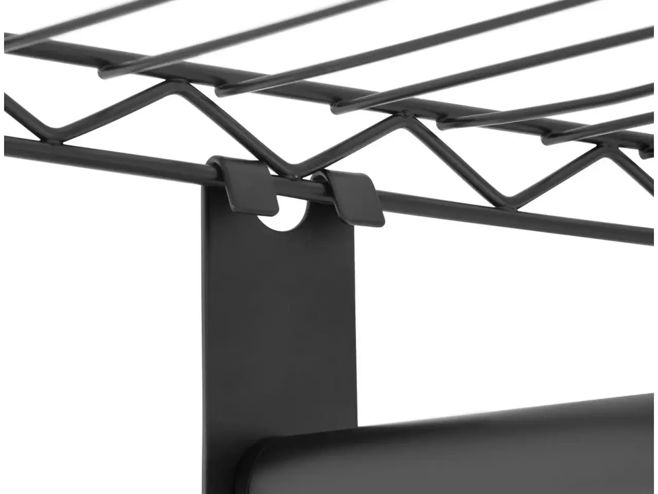 Billede 4 -  Robust Sort Tøjstativ (120cm) – 2 Bøjlestænger