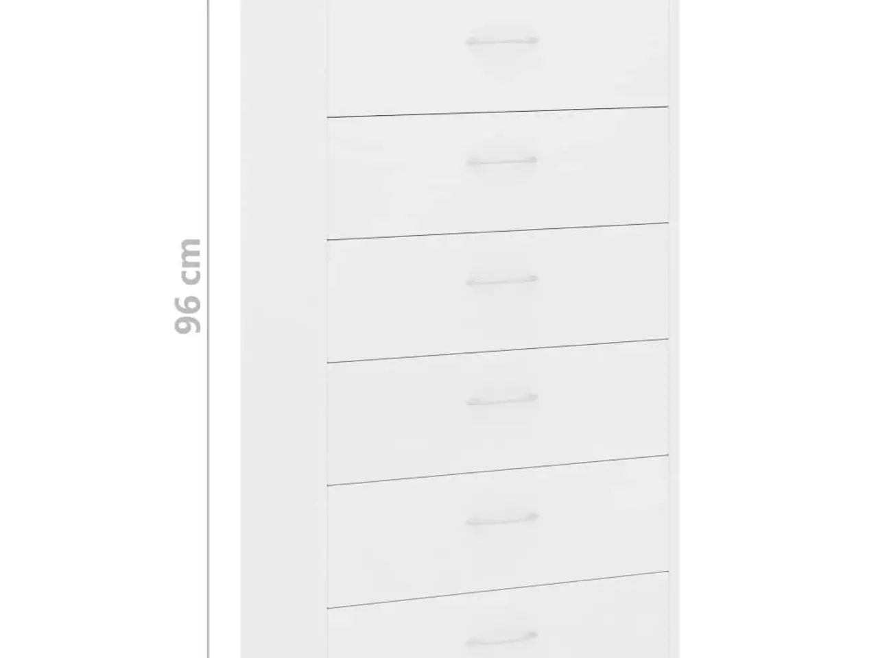 Billede 6 - Kommode med 6 skuffer - 50×34×96 cm, hvid konstrueret træ