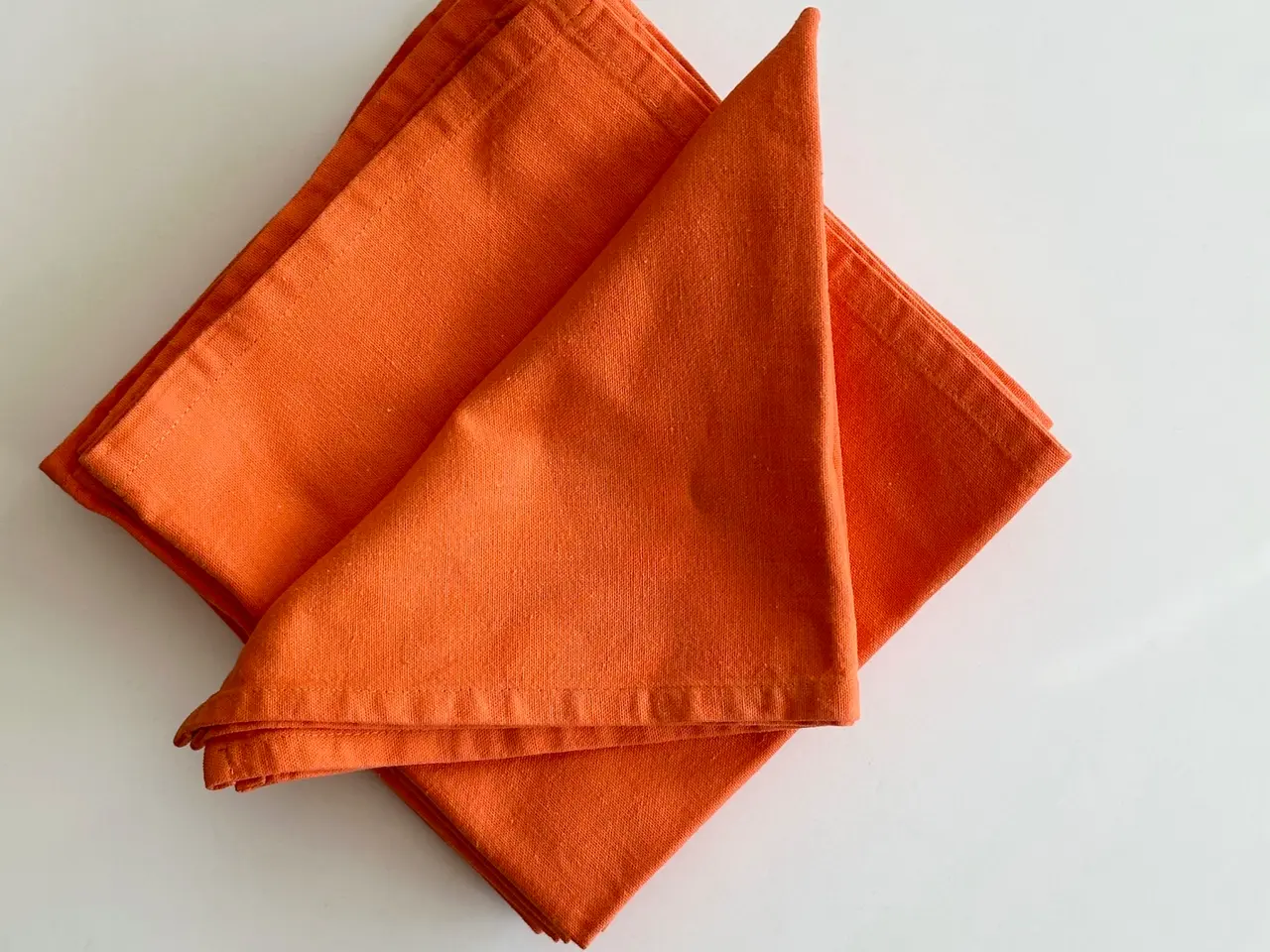 Billede 4 - Orange stofservietter, 9 stk samlet