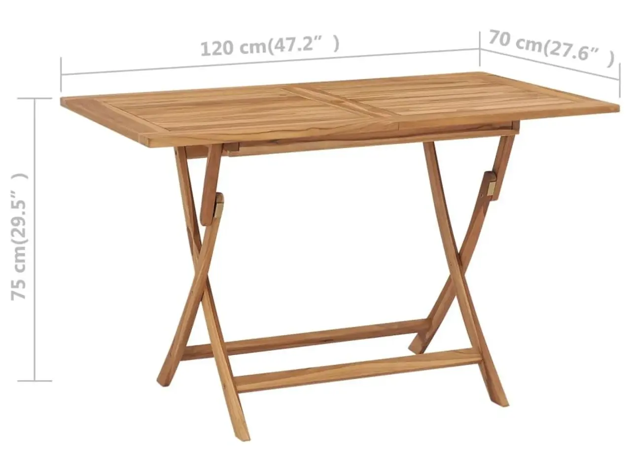 Billede 7 - Foldbart havebord i massivt teaktræ - 120 × 70 × 75 cm