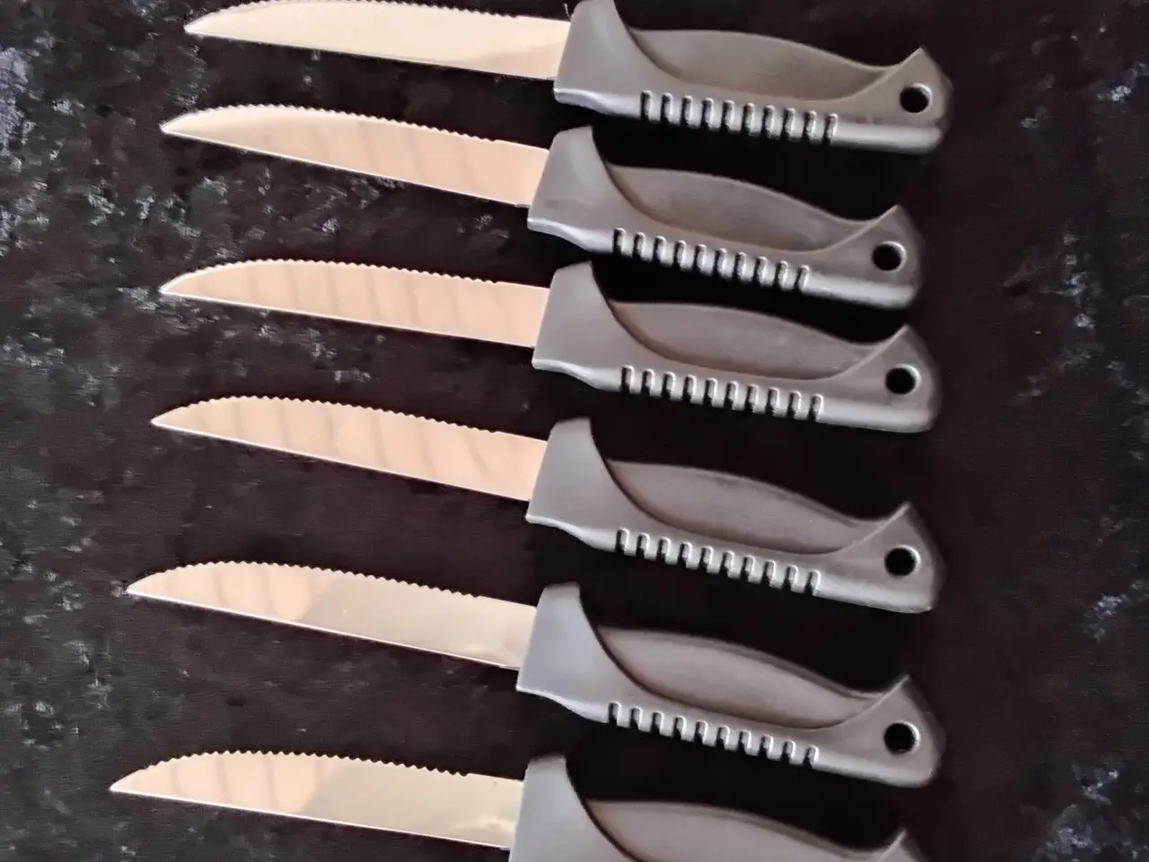 Billede 2 - Nye grill-knive, rustfrit stål og sorte plast-greb