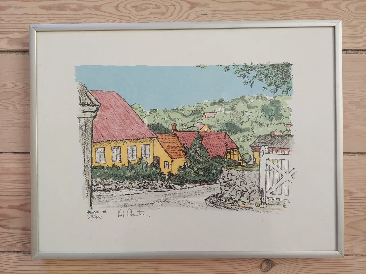 Billede 1 - Signeret Kaj Christensen litografi (31x41cm)