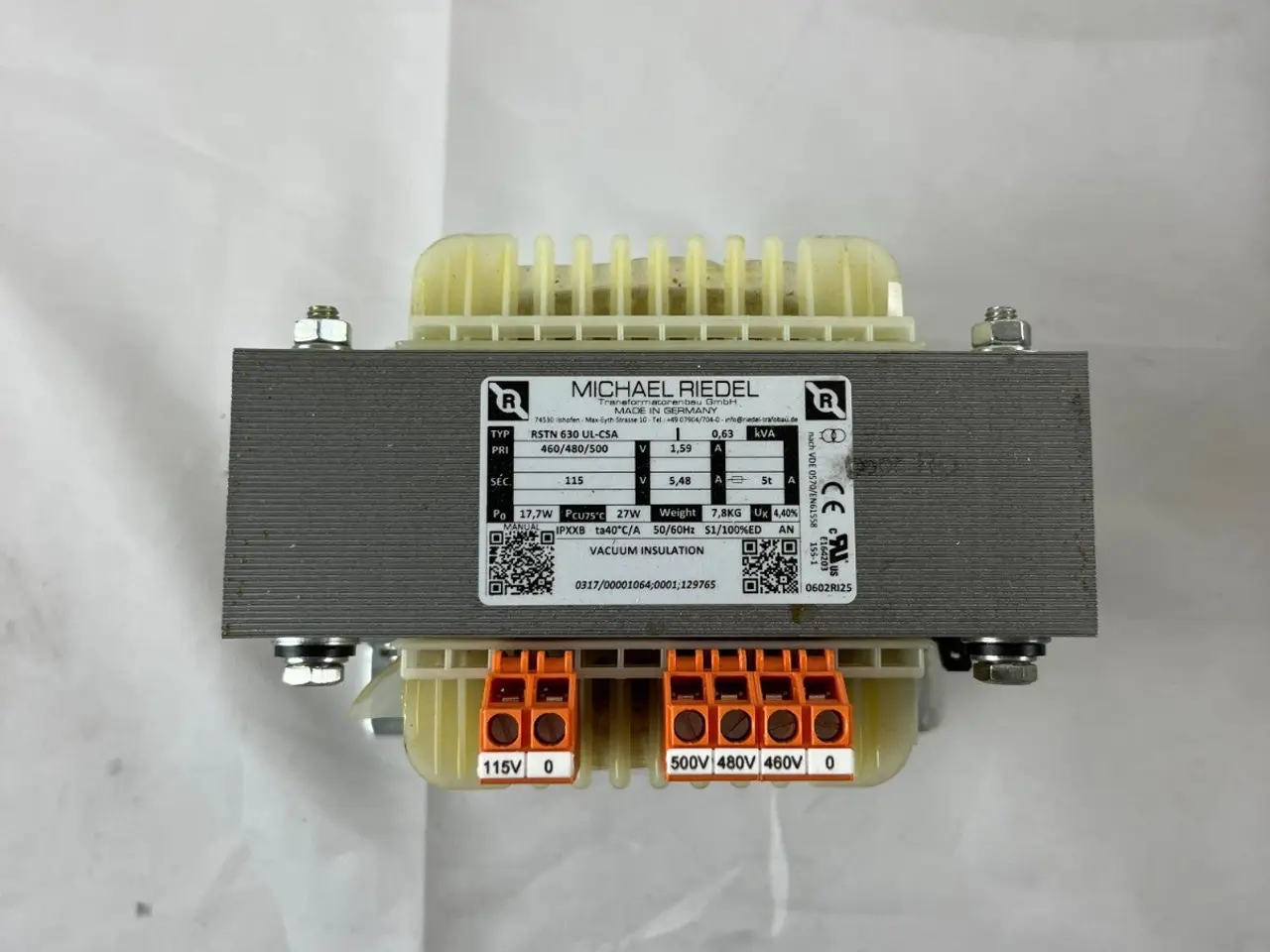 Billede 2 - Michael Riedel RSTN 630 UL‑CSA Transformer To 115V