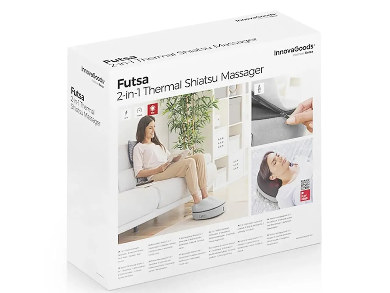 Billede 2 - Termisk Shiatsu Massager 2-i-1 Futsa - (grå)
