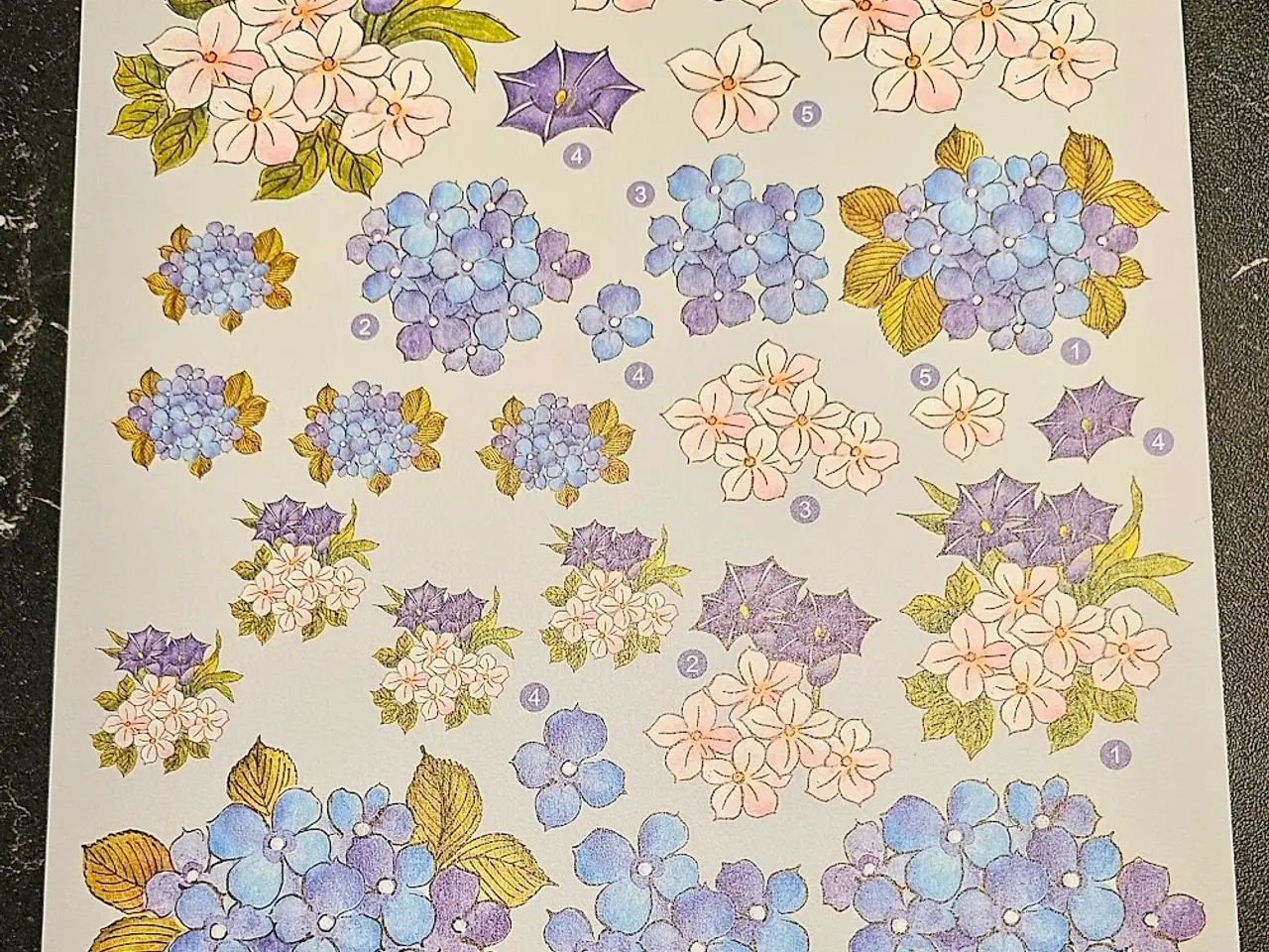 Billede 2 - 9 stk. 3D Klippeark med flotte blomster