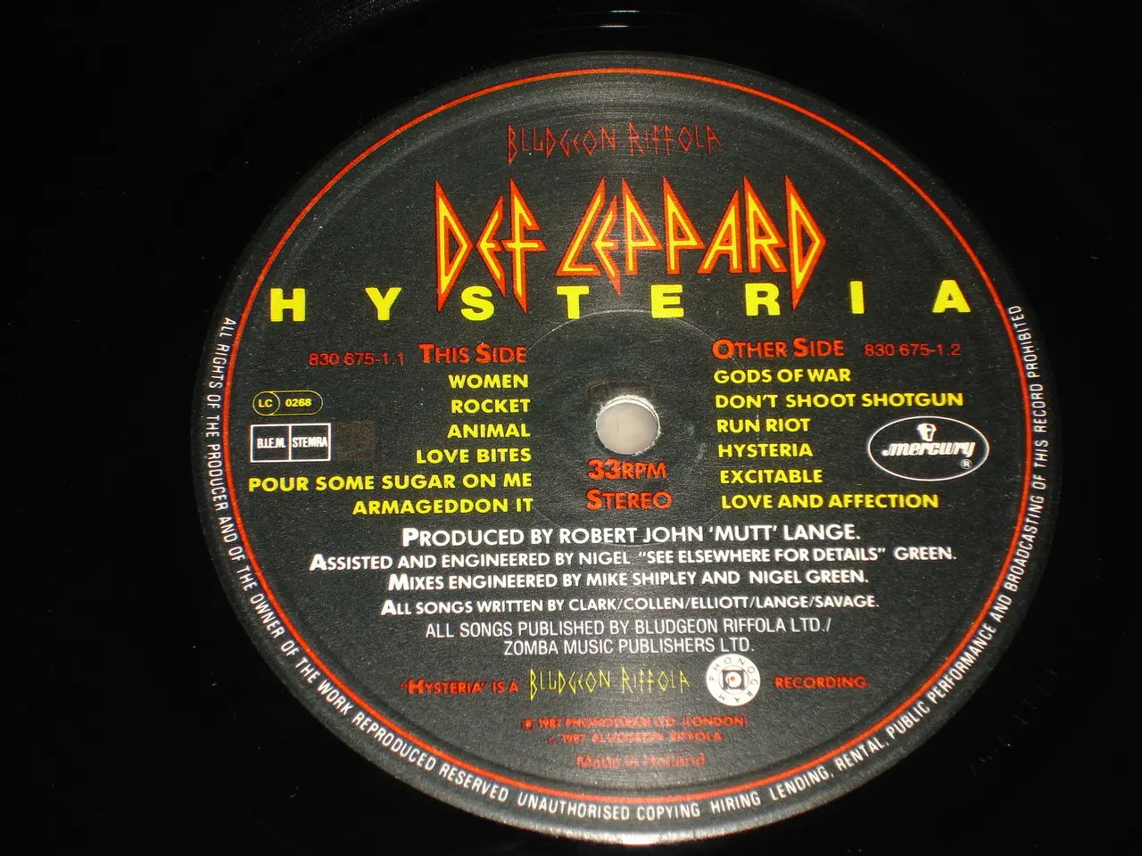 Billede 4 - (Sender gerne) Def Leppard – Hysteria