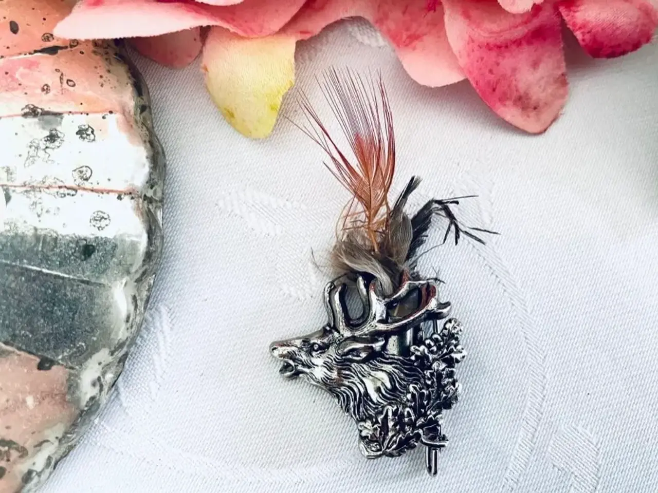Billede 2 - Vintage broche af kronvildt
