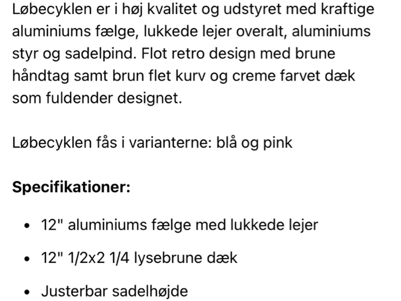 Billede 5 - Løbecykel 12 tommer