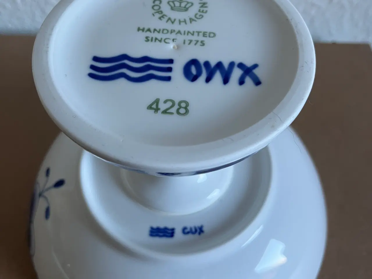 Billede 2 - Royal Copenhagen Blå Mega Riflet skål på fod 15 cm