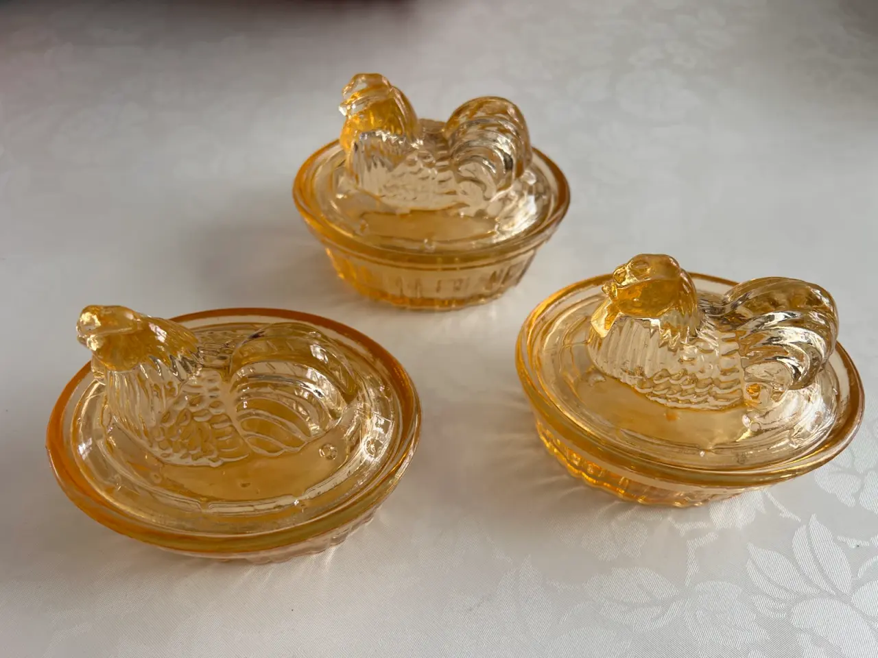 Billede 4 - Smukke vintage glas hønseskåle med låg 