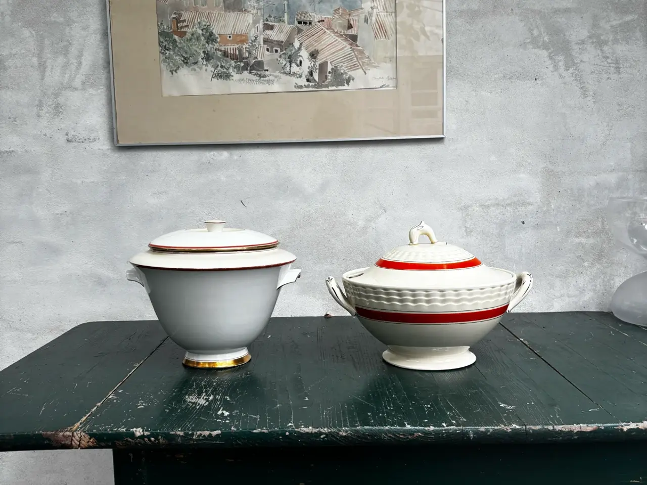 Billede 1 - 2 fine vintage suppeterriner / lågskåle