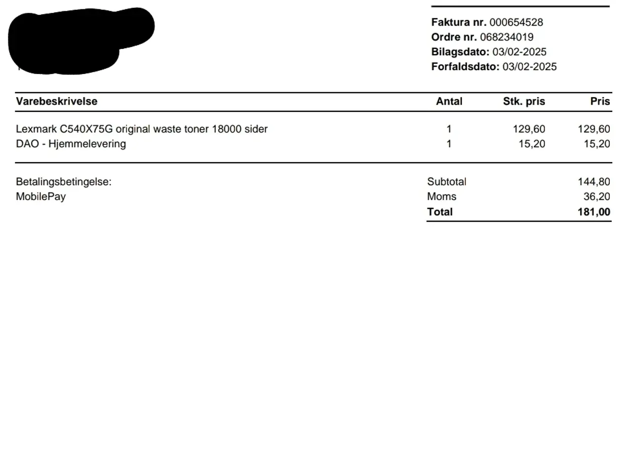 Billede 2 - Lexmark original spildtonerbeholder