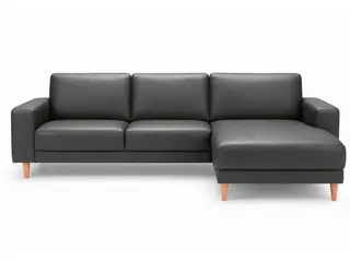 Hjort Knudsen Hadsten Læder chaiselong sofa Højrevendt