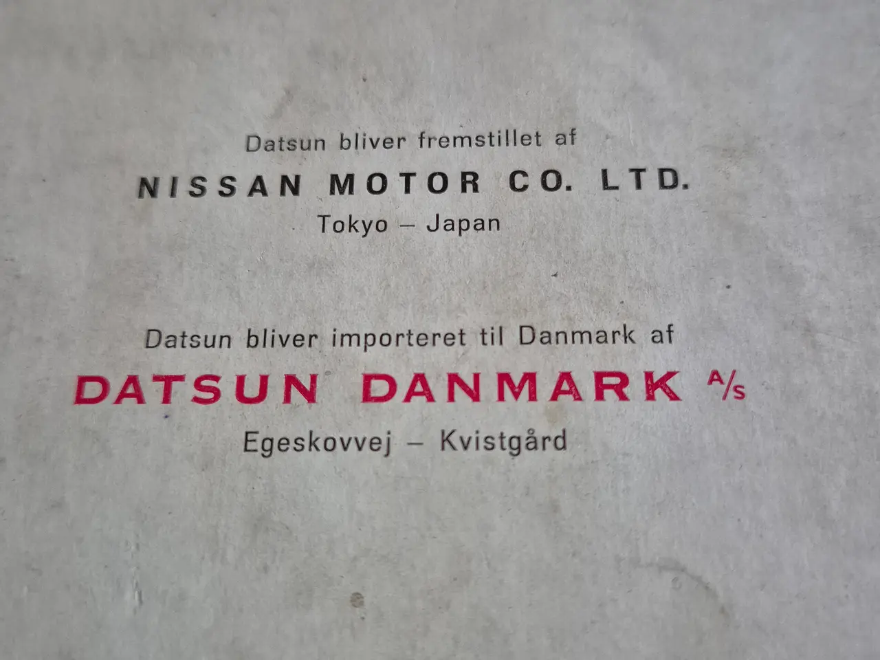 Billede 3 - Instruktionsbog til Datsun 1000.