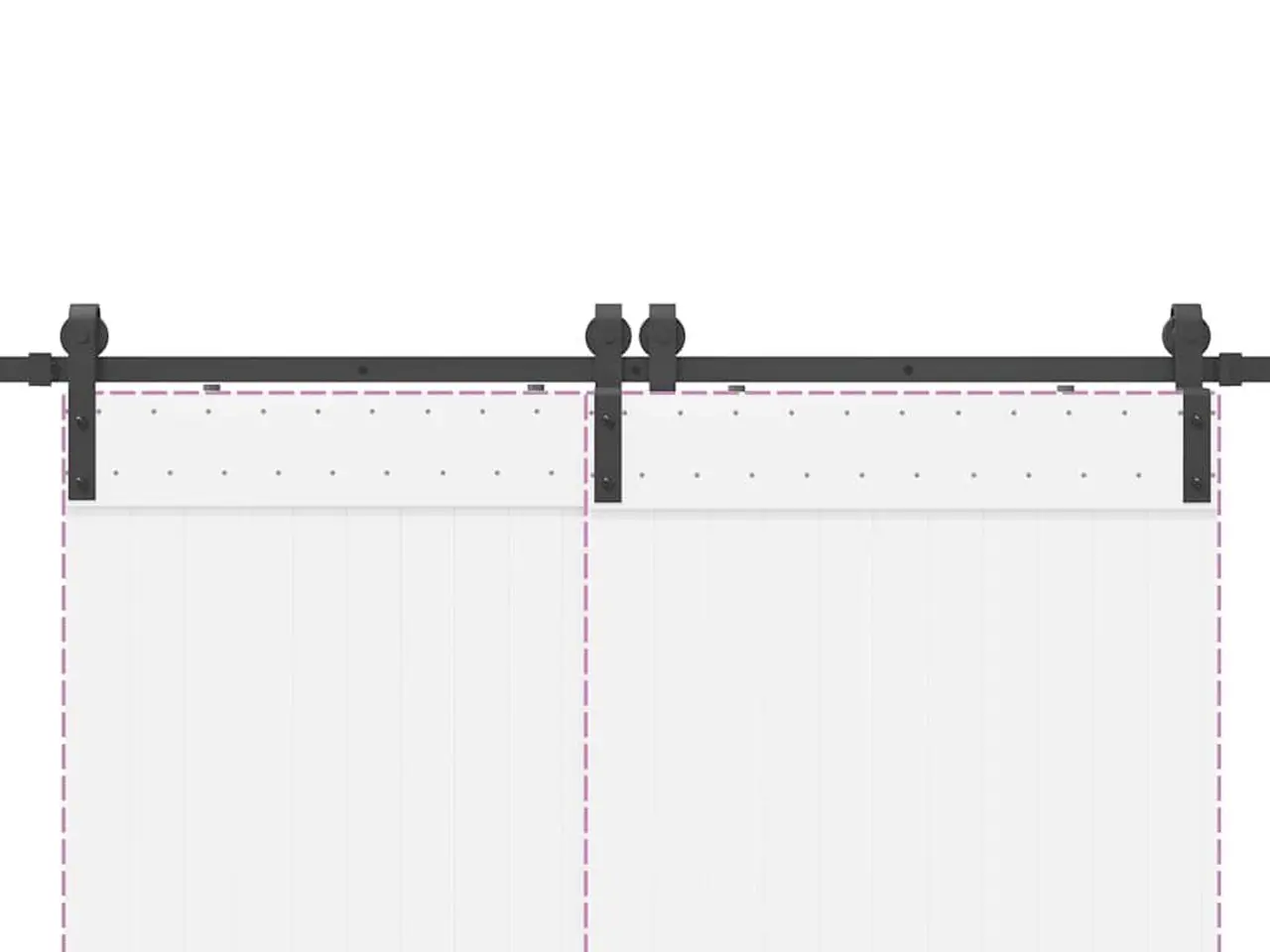 Billede 8 - Skinnesæt til skydedør 200 cm - sort