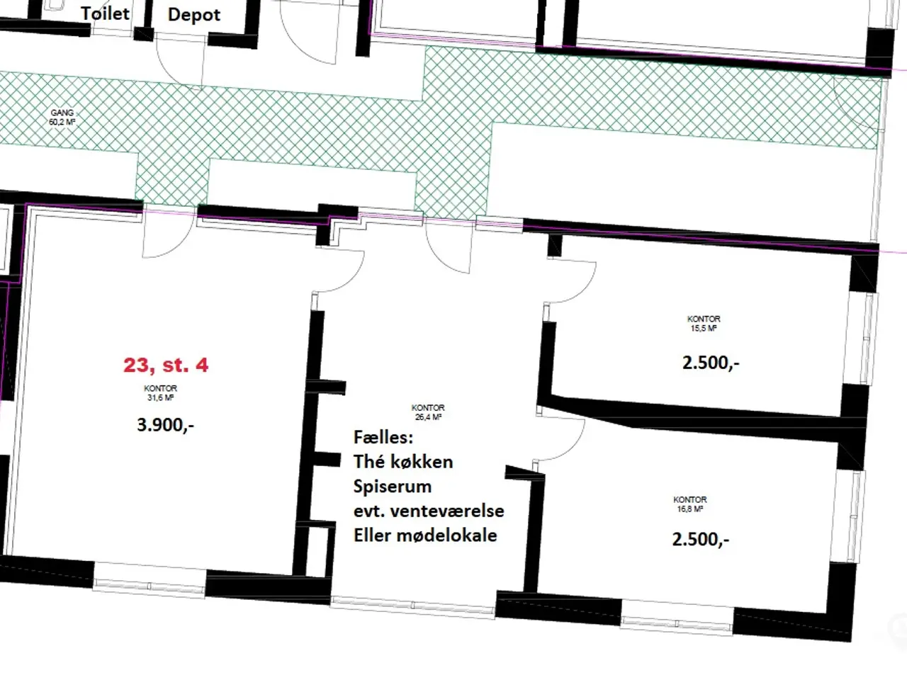 Billede 3 - Fleksibelt kontor med mange faciliteter til leje.