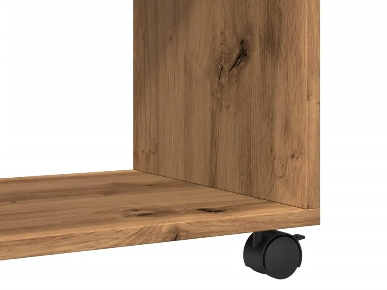 Billede 8 - Sidebord med hjul - 70×35×60 cm i egetræsfarve, konstrueret træ