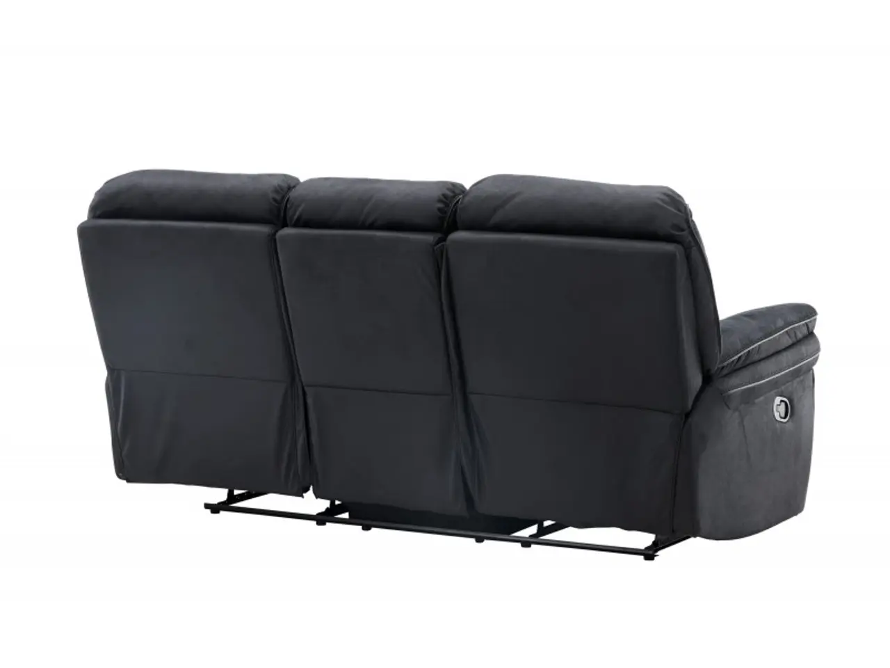 Billede 10 - Christopher 3 pers Recliner Sofa  - Sort Ruskindsblød mikrofiber