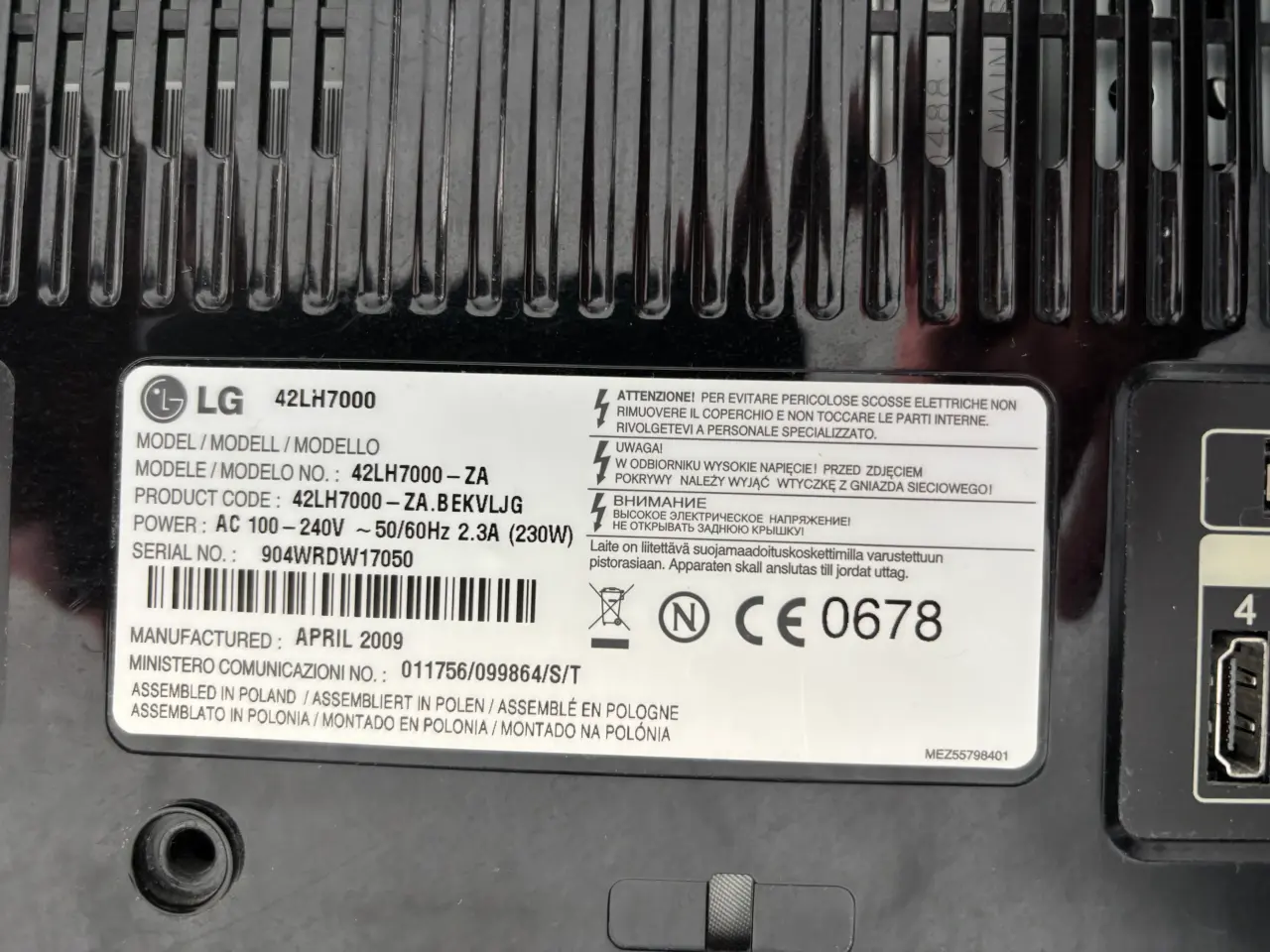 Billede 1 - LG TV 42" fra 2009