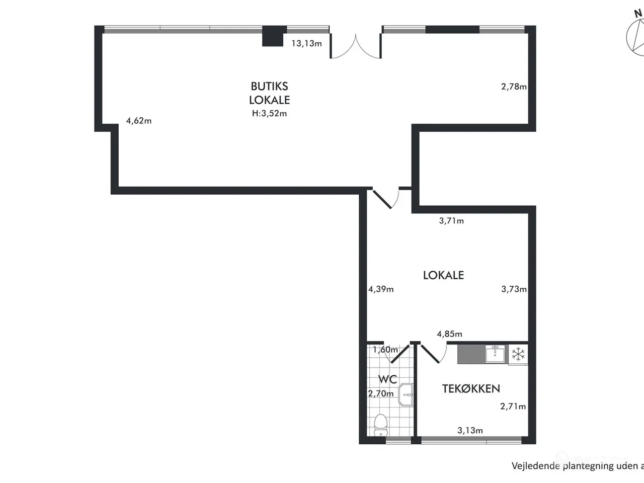 Billede 8 - 112 m² lyst butikslokale med stor eksponering og brede facadevinduer.